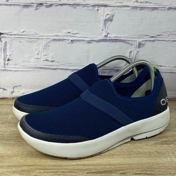 OOFOS OOmg Mesh Navy Blue Slip On Recovery Shoes Women's Size 11 Comfort - Picture 3 of 8